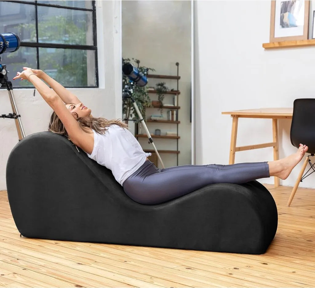 Chaise Zenosyne Yoga Lounge – Chaise Lounge avec Housse Lavable, Poches Latérales